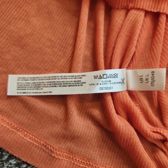 Free People Movement Orange Ribbed Thin Tank Top Size Large - Picture 6 of 6
